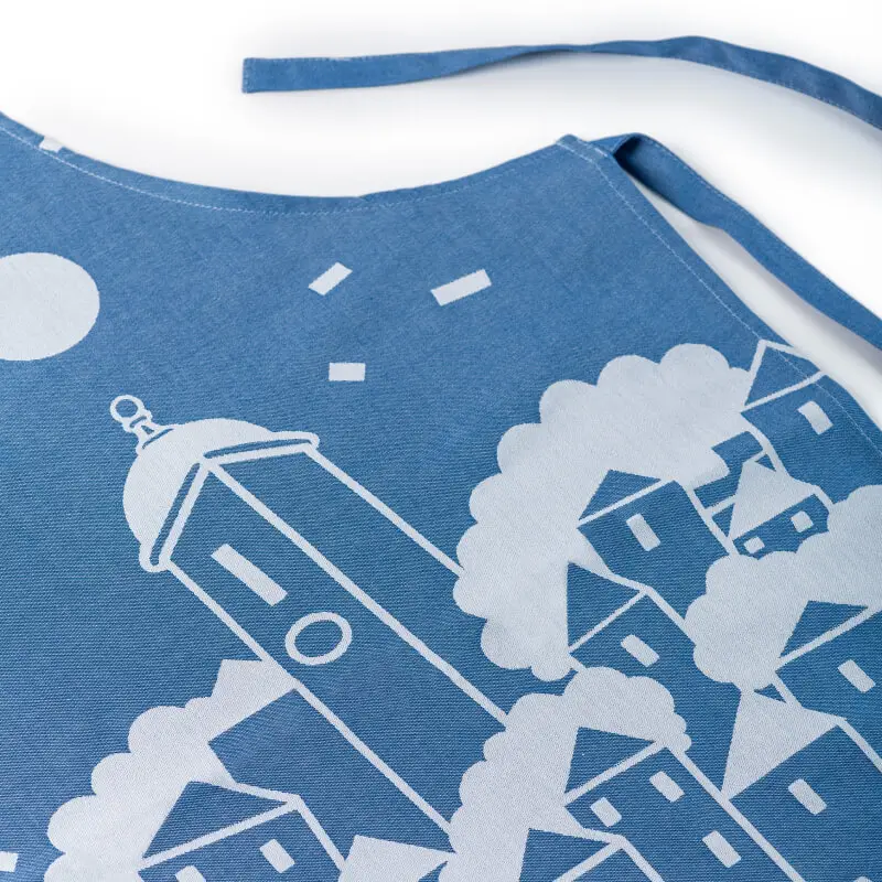 Blue Dubrovnik Cotton Apron - Image 5