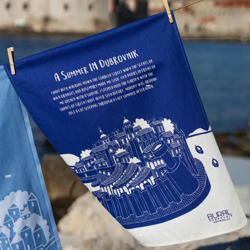 Dubrovnik Kitchen Towel – Blue - Image 2