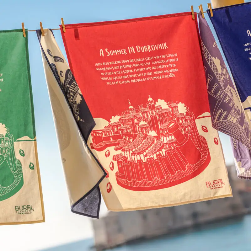 Dubrovnik Kitchen Towel – Red - Image 2
